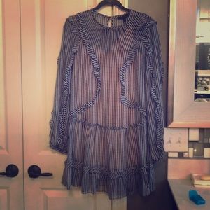 BCBG BLUE FLOWING STRIPES DRESS M